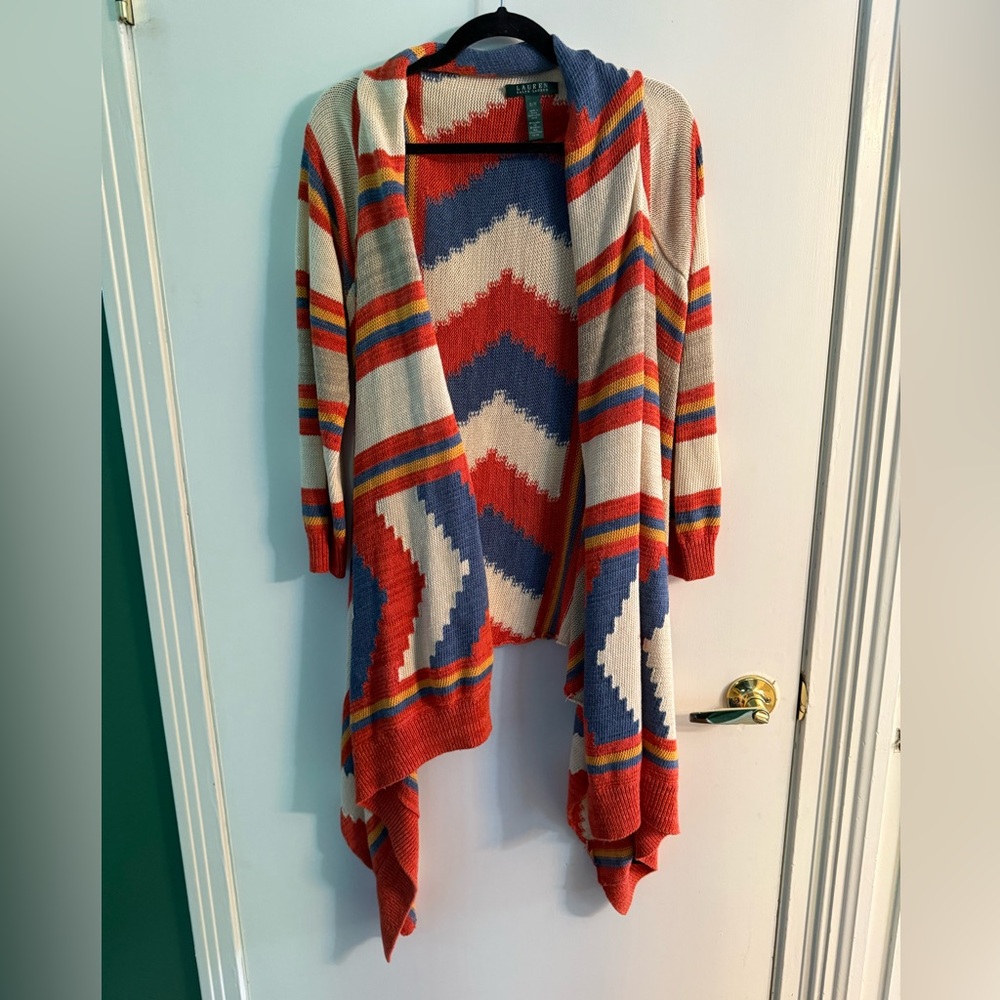 Ralph Lauren Chevron Patterned Women's Pullover Cardigan
